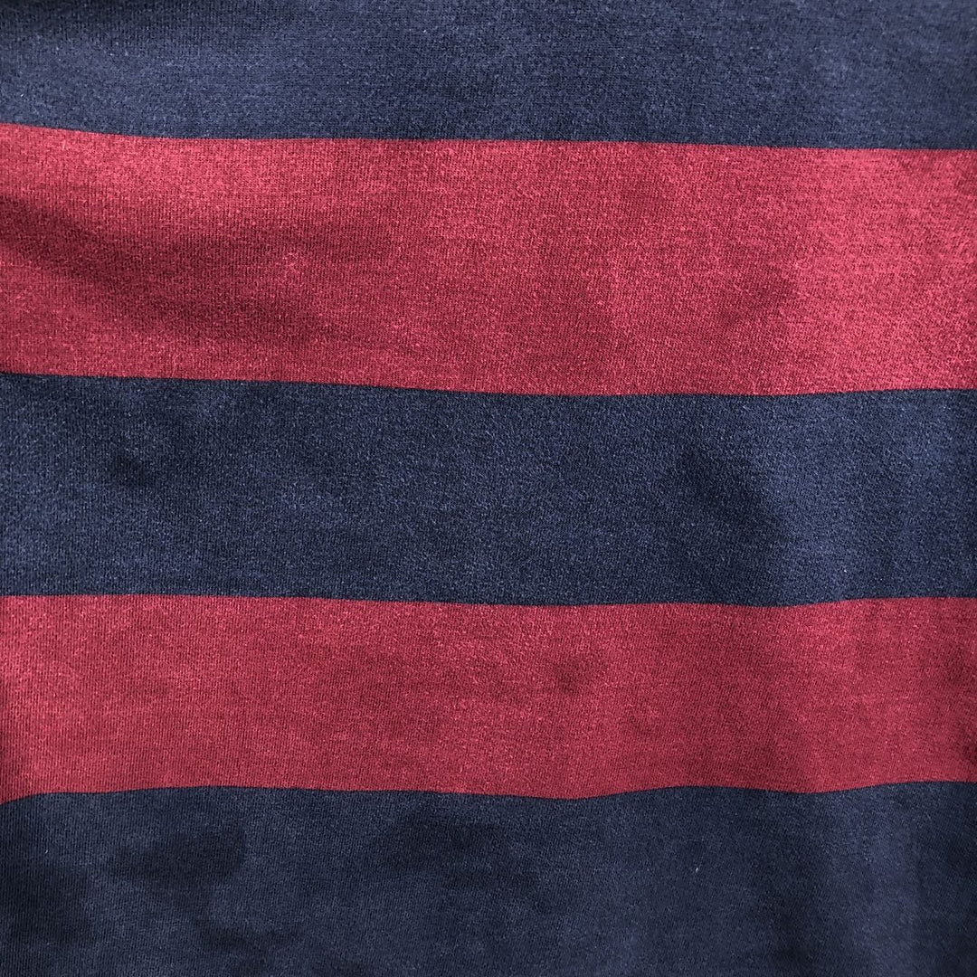 Ralph Lauren POLO by Ralph Lauren Striped Pattern Long Sleeve Rugby Shirt Men's Size L cotton Red type red-purple Vintage Second Hand