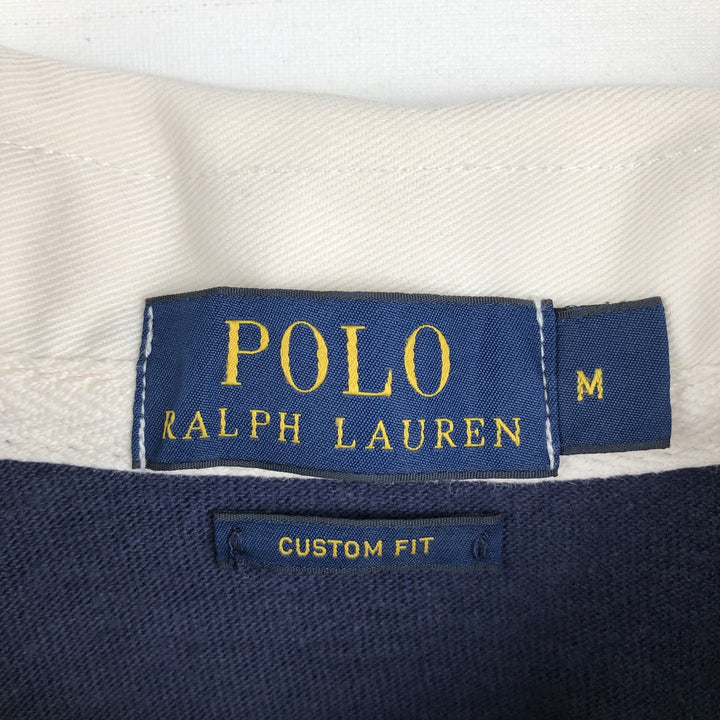 Ralph Lauren POLO RALPH LAUREN CUSTOM FIT long-sleeved rugby shirt, men's size M cotton yellow type Vintage Second Hand