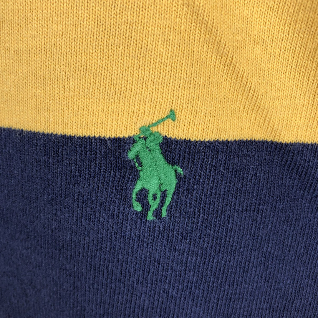 Ralph Lauren POLO RALPH LAUREN CUSTOM FIT long-sleeved rugby shirt, men's size M cotton yellow type Vintage Second Hand