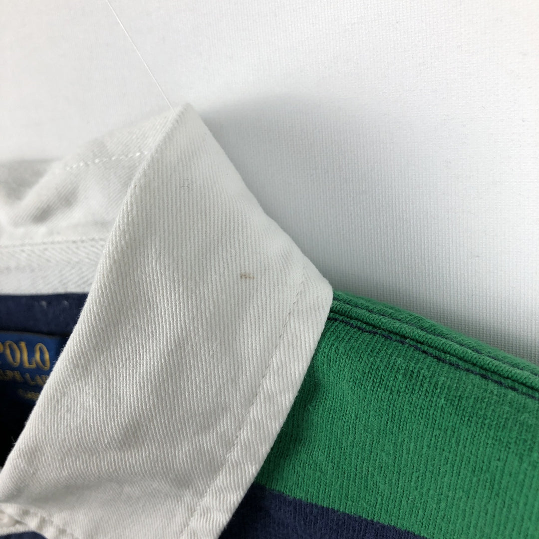 Ralph Lauren POLO RALPH LAUREN CLASSIC FIT Long-Sleeve Rugby Shirt, Men's Size XL (approx.) cotton green type Vintage Second Hand