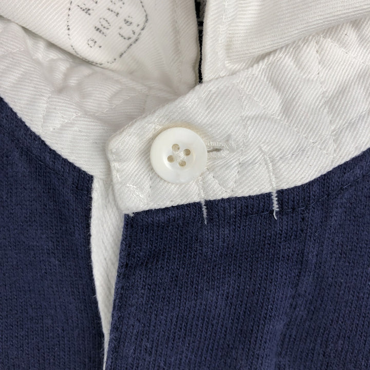 Ralph Lauren POLO by Ralph Lauren CUSTOM FIT Border Pattern Long Sleeve Rugby Shirt Men's M cotton white type Vintage Second Hand