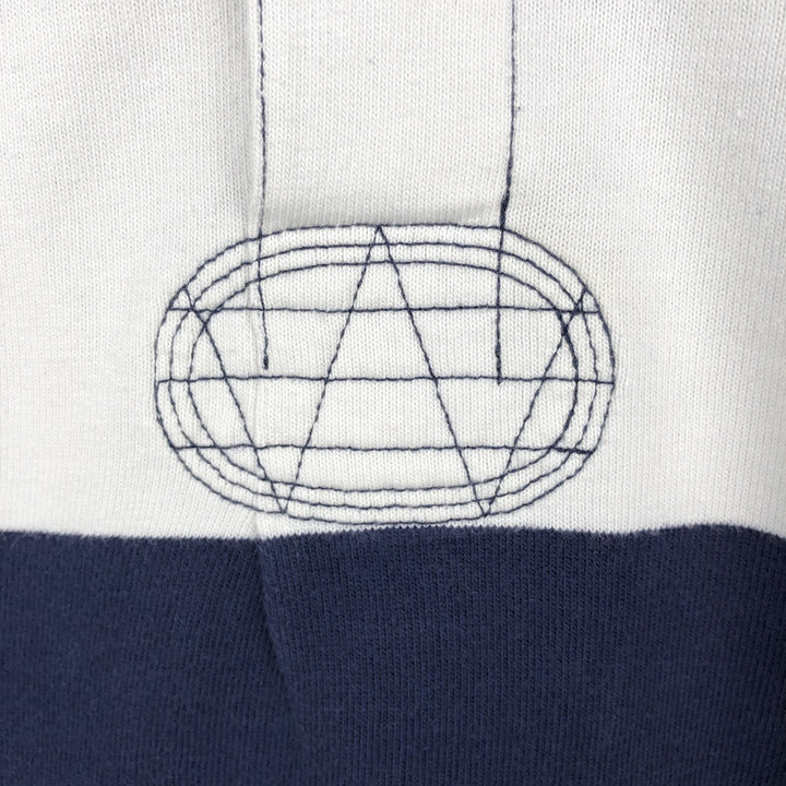 Ralph Lauren POLO by Ralph Lauren CUSTOM FIT Border Pattern Long Sleeve Rugby Shirt Men's M cotton white type Vintage Second Hand