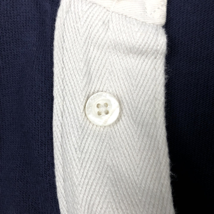Ralph Lauren POLO by Ralph Lauren CUSTOM FIT Border Pattern Long Sleeve Rugby Shirt Men's M cotton white type Vintage Second Hand