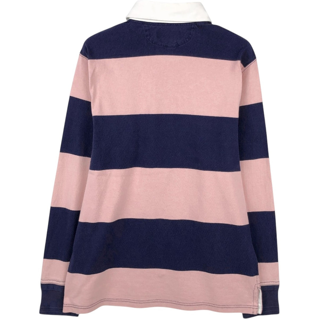 Ralph Lauren POLO by Ralph Lauren CUSTOM FIT Border Pattern Long Sleeve Rugby Shirt Men's M cotton pink type Vintage Second Hand