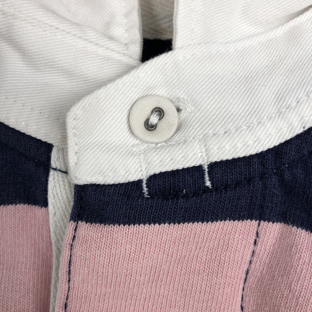 Ralph Lauren POLO by Ralph Lauren CUSTOM FIT Border Pattern Long Sleeve Rugby Shirt Men's M cotton pink type Vintage Second Hand