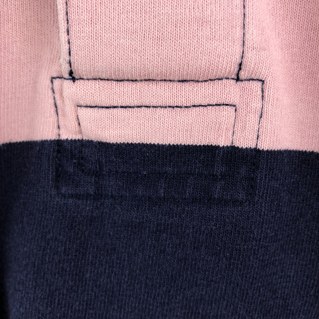 Ralph Lauren POLO by Ralph Lauren CUSTOM FIT Border Pattern Long Sleeve Rugby Shirt Men's M cotton pink type Vintage Second Hand