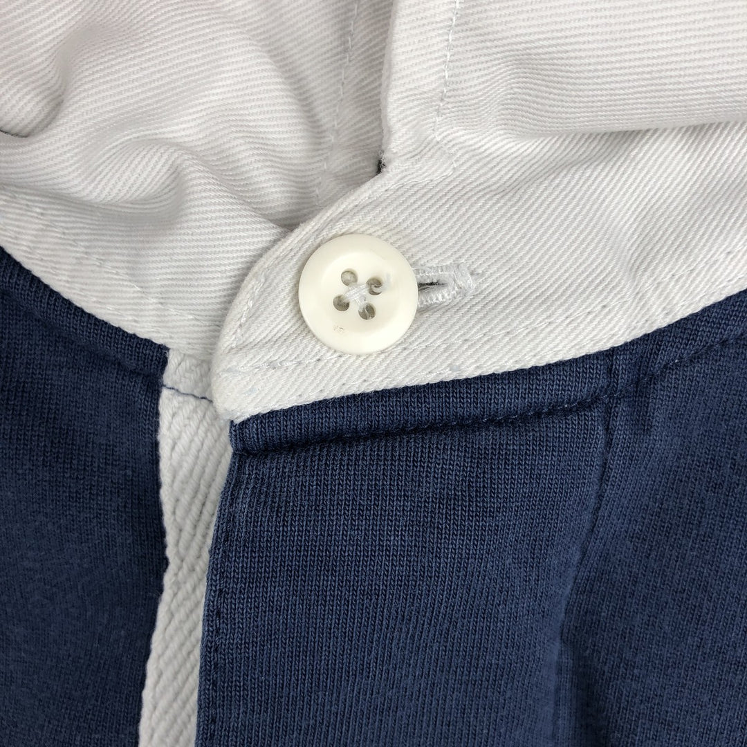 Ralph Lauren POLO SPORT long-sleeved rugby shirt, men's size XL (approx.) cotton navy blue type Vintage Second Hand