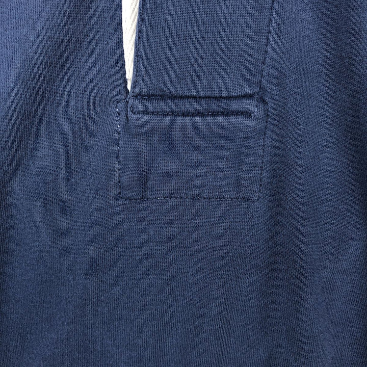 Ralph Lauren POLO SPORT long-sleeved rugby shirt, men's size XL (approx.) cotton navy blue type Vintage Second Hand