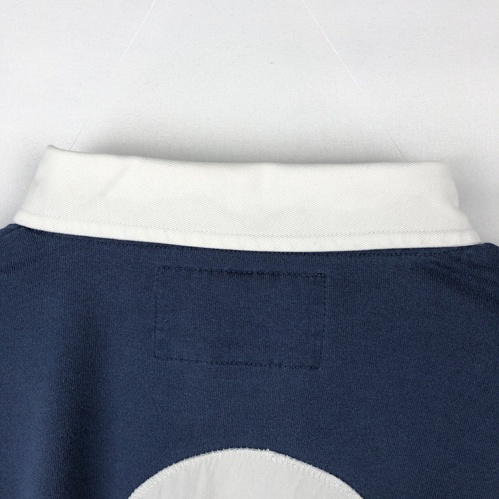 Ralph Lauren POLO SPORT long-sleeved rugby shirt, men's size XL (approx.) cotton navy blue type Vintage Second Hand