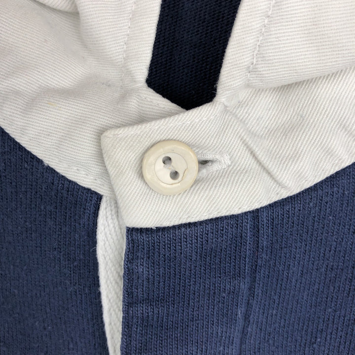 Ralph Lauren POLO SPORT long-sleeved rugby shirt with national flag pattern, men's size L (approx.) cotton navy blue type Vintage Second Hand