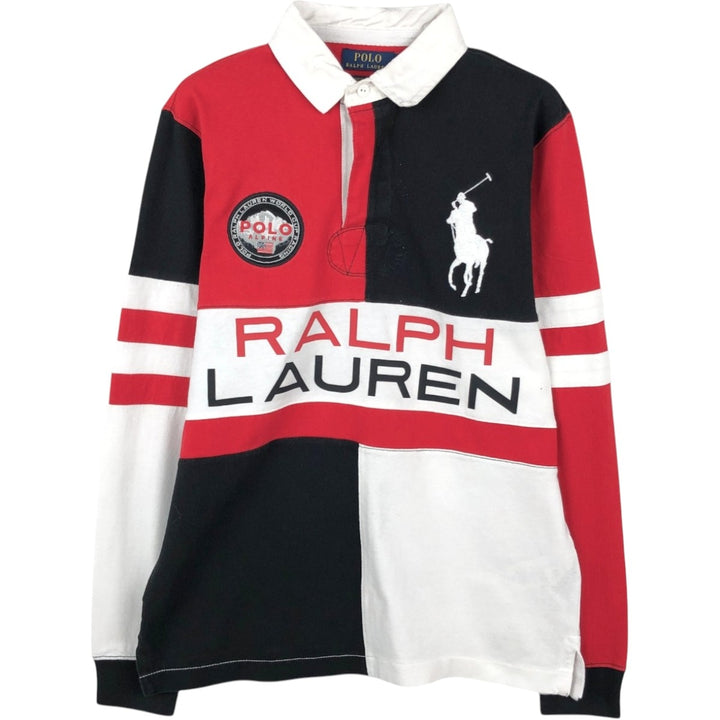 Ralph Lauren POLO RALPH LAUREN CUSTOM SLIM FIT Big Pony Long Sleeve Rugby Shirt Men's M cotton red type Vintage Second Hand