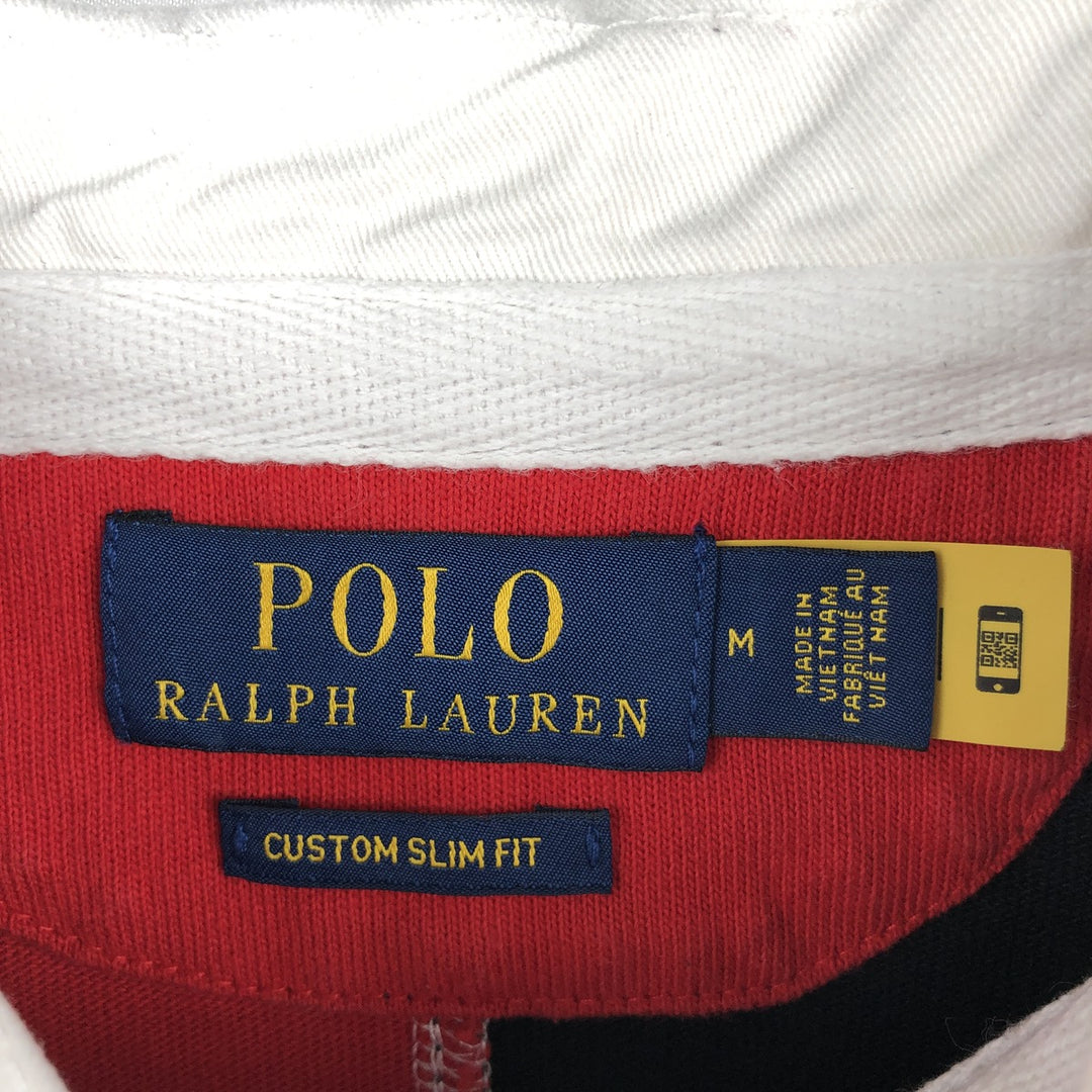 Ralph Lauren POLO RALPH LAUREN CUSTOM SLIM FIT Big Pony Long Sleeve Rugby Shirt Men's M cotton red type Vintage Second Hand