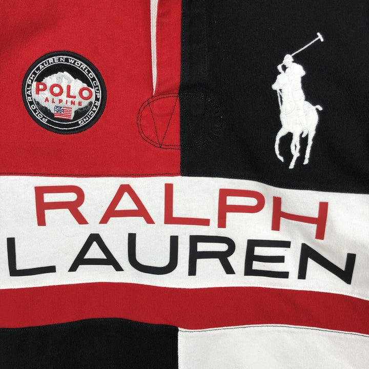 Ralph Lauren POLO RALPH LAUREN CUSTOM SLIM FIT Big Pony Long Sleeve Rugby Shirt Men's M cotton red type Vintage Second Hand