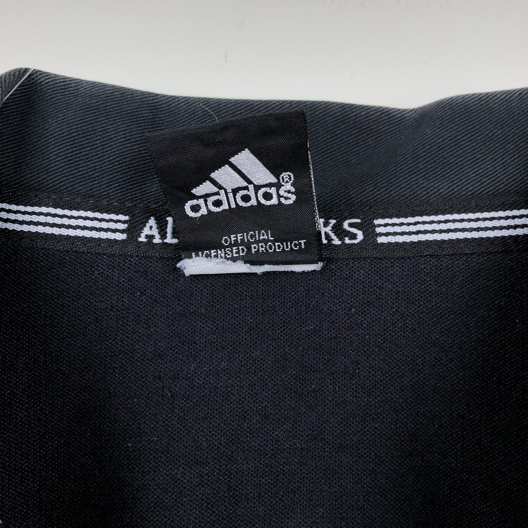 Adidas ALL BLACKS long-sleeve polo shirt, men's size XL (approx.) unclear black type Vintage Second Hand