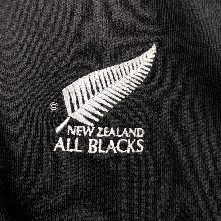 Adidas ALL BLACKS long-sleeve polo shirt, men's size XL (approx.) unclear black type Vintage Second Hand