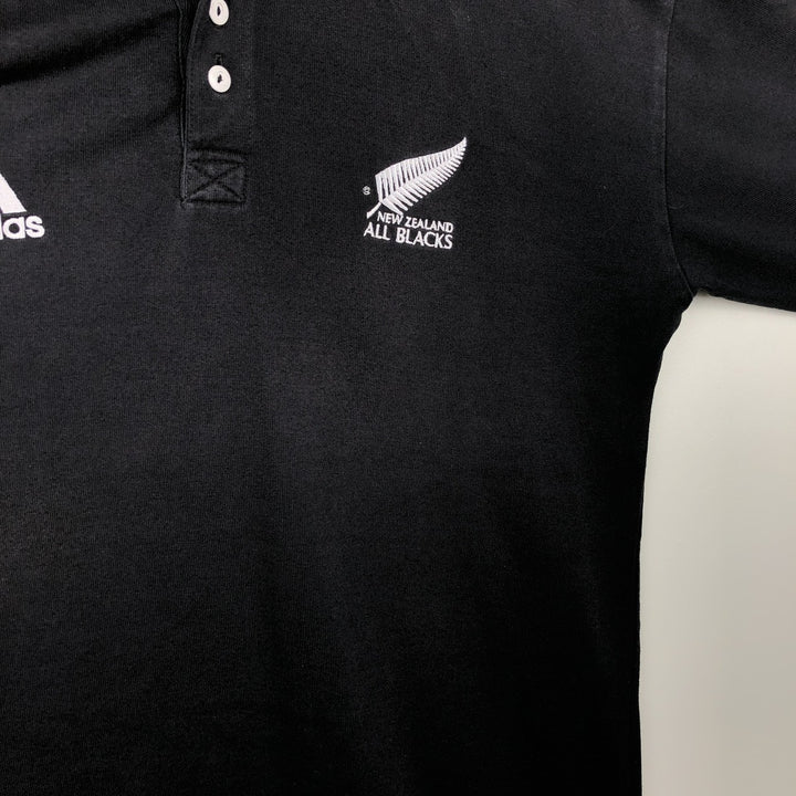 Adidas ALL BLACKS long-sleeve polo shirt, men's size XL (approx.) unclear black type Vintage Second Hand