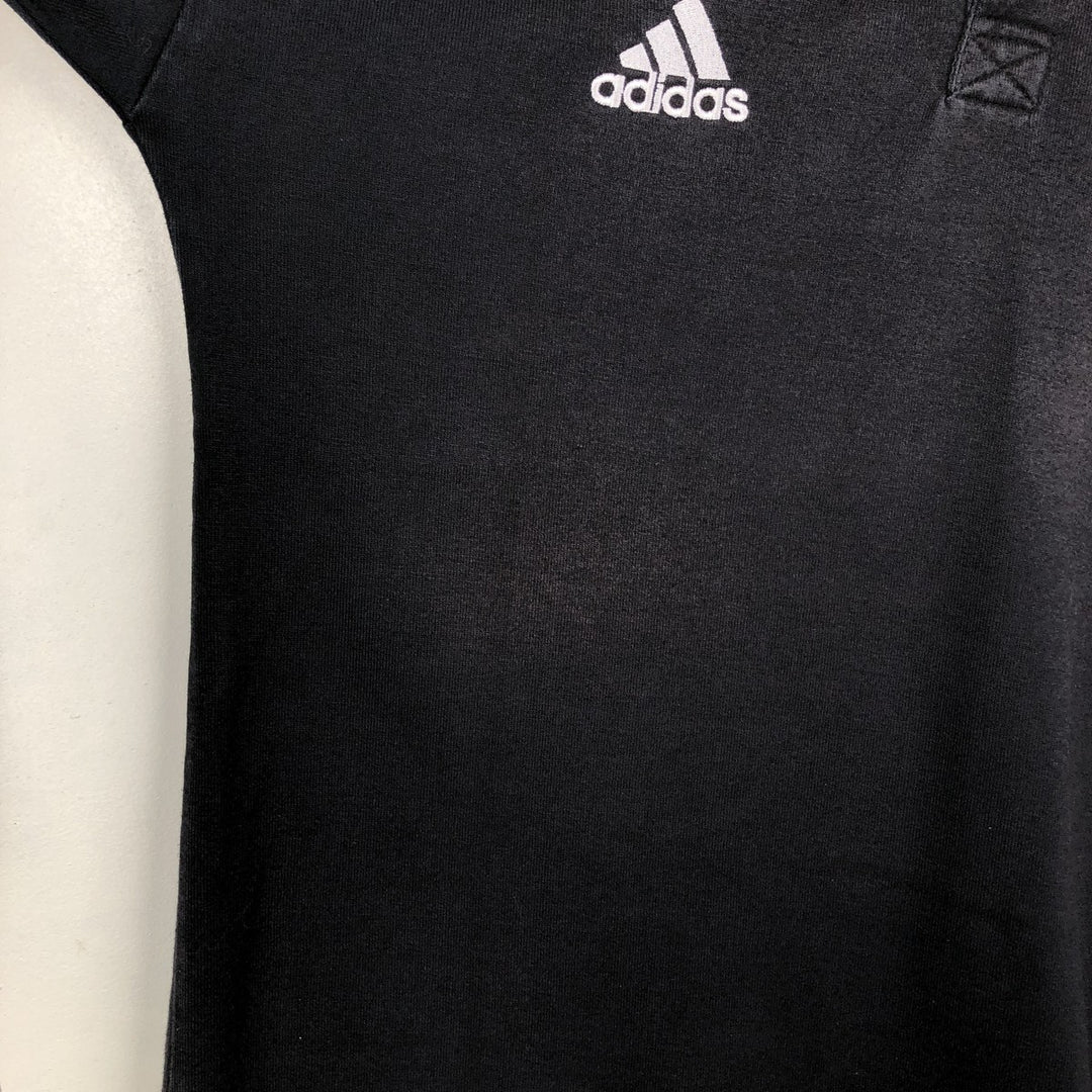 Adidas ALL BLACKS long-sleeve polo shirt, men's size XL (approx.) unclear black type Vintage Second Hand