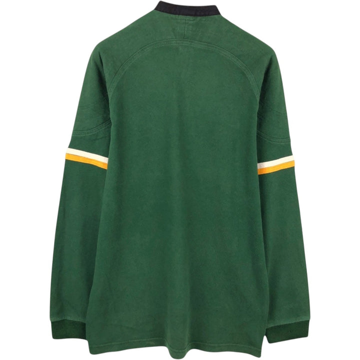 Nike TEAM Band Collar Long Sleeve Rugby Shirt, Men's Size L (approx.) unclear green type Vintage Second Hand
