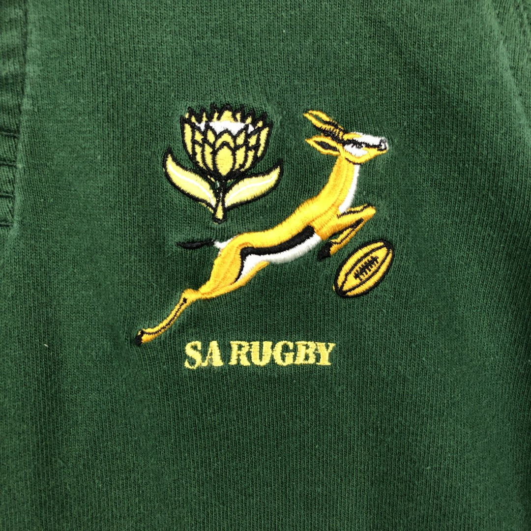 Nike TEAM Band Collar Long Sleeve Rugby Shirt, Men's Size L (approx.) unclear green type Vintage Second Hand