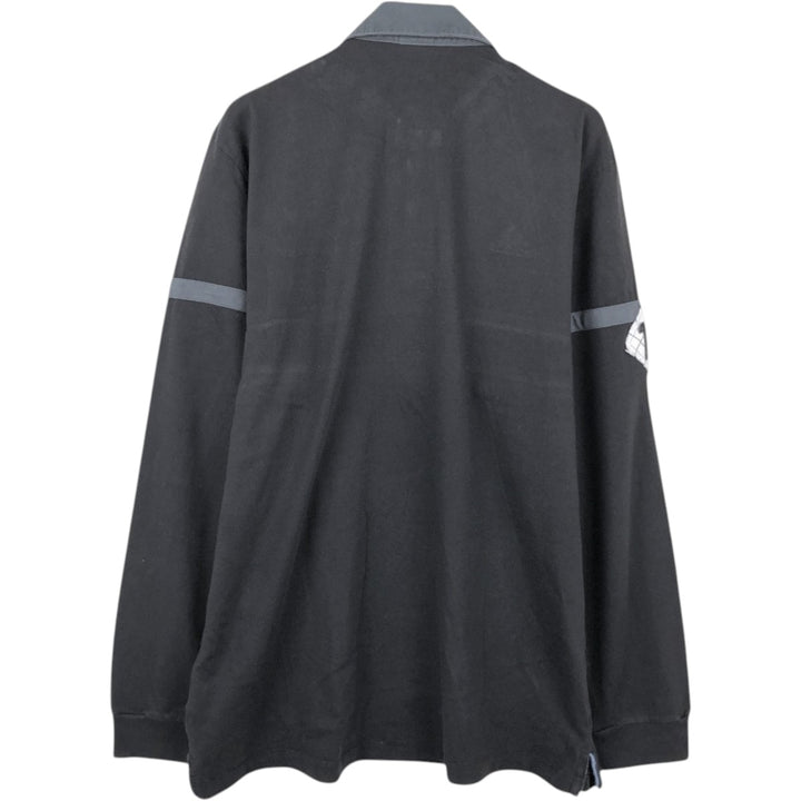 Adidas ALL BLACKS long-sleeve polo shirt, men's size XL (approx.) cotton black type Vintage Second Hand