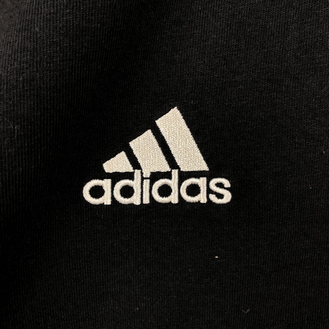Adidas ALL BLACKS long-sleeve polo shirt, men's size XL (approx.) cotton black type Vintage Second Hand
