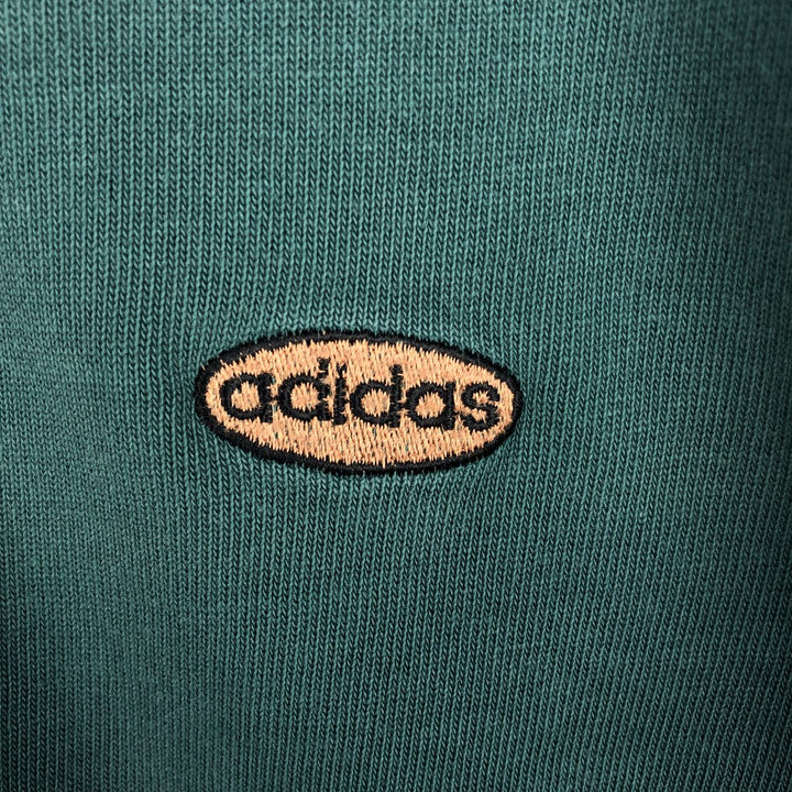 Vintage 80s-90'S Adidas long-sleeved polo shirt, men's size M (approx.). cotton green type Vintage Second Hand