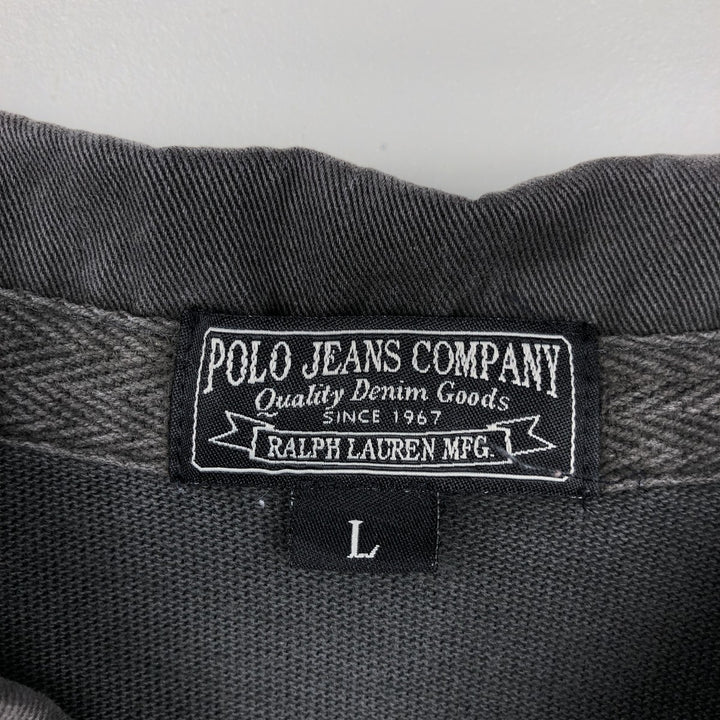 Ralph Lauren POLO JEANS COMPANY Long-Sleeve Rugby Shirt, Men's Size L (approx.) unclear black type Vintage Second Hand