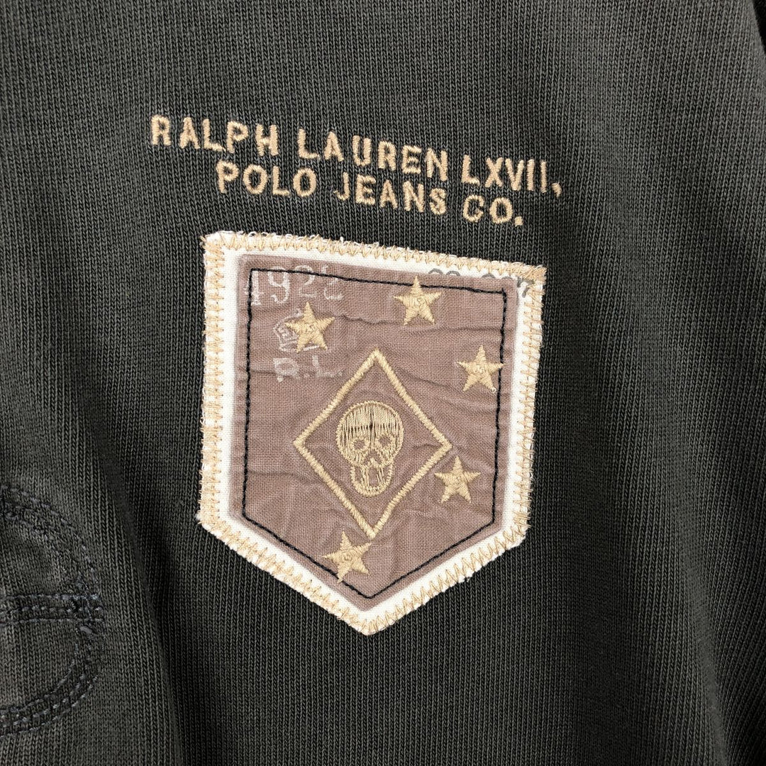 Ralph Lauren POLO JEANS COMPANY Long-Sleeve Rugby Shirt, Men's Size L (approx.) unclear black type Vintage Second Hand