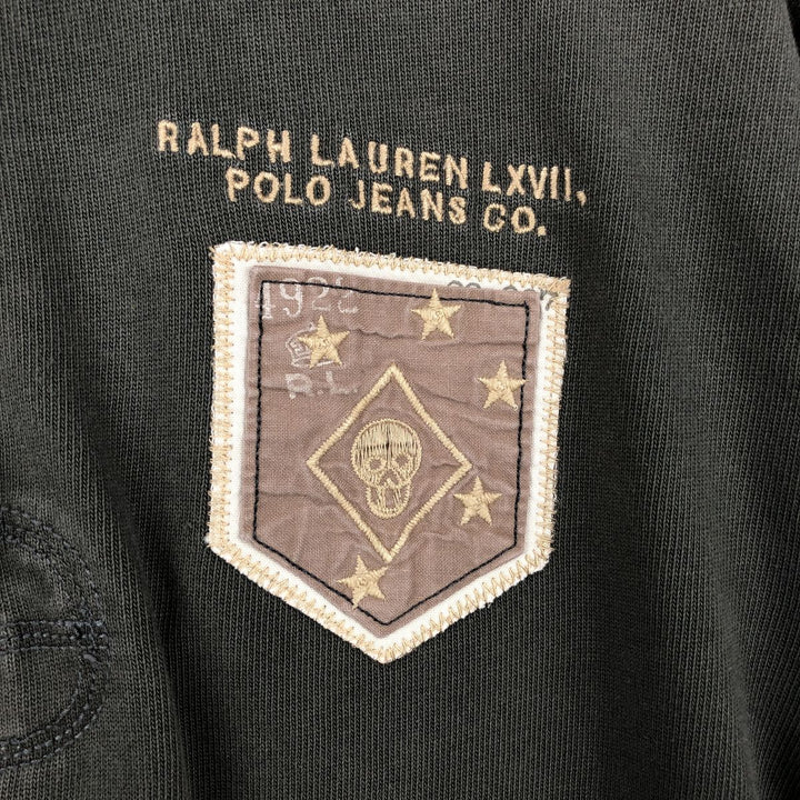 Ralph Lauren POLO JEANS COMPANY Long-Sleeve Rugby Shirt, Men's Size L (approx.) unclear black type Vintage Second Hand