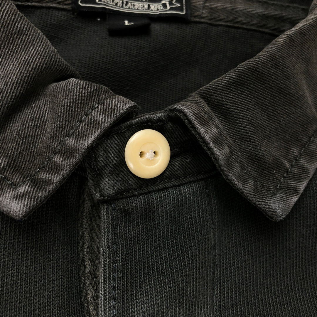 Ralph Lauren POLO JEANS COMPANY Long-Sleeve Rugby Shirt, Men's Size L (approx.) unclear black type Vintage Second Hand