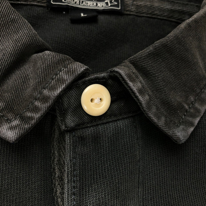 Ralph Lauren POLO JEANS COMPANY Long-Sleeve Rugby Shirt, Men's Size L (approx.) unclear black type Vintage Second Hand