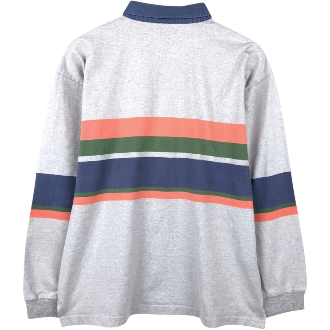 80s-90'S Adidas long-sleeved polo shirt, men's size XL equivalent, vintage. cotton gray type Vintage Second Hand