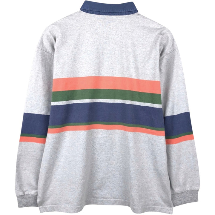 80s-90'S Adidas long-sleeved polo shirt, men's size XL equivalent, vintage. cotton gray type Vintage Second Hand