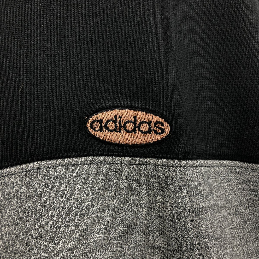 80s-90'S Adidas long-sleeved polo shirt, made in Portugal, men's size L equivalent, vintage. cotton black type Vintage Second Hand