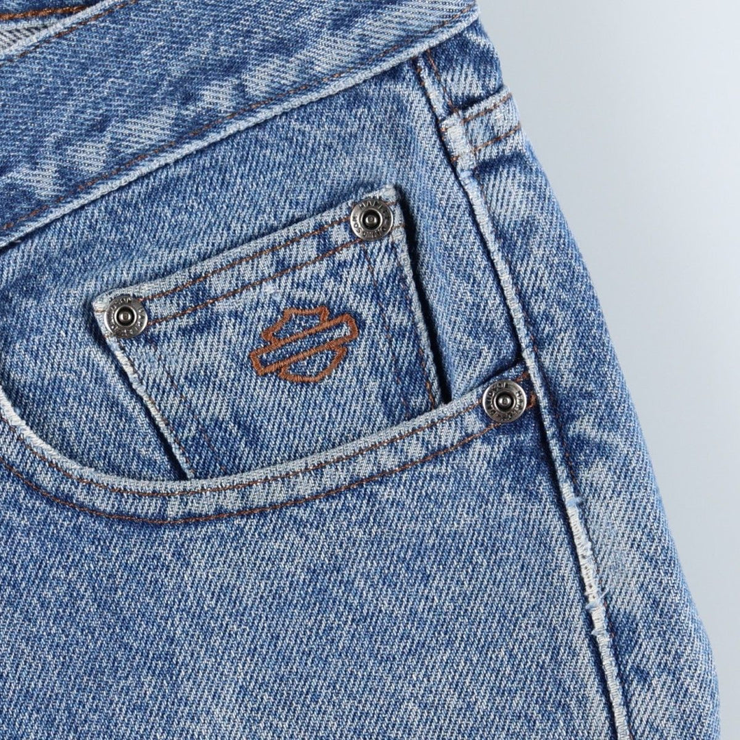 Harley-Davidson Straight Denim Pants, Men's Size W33 (approx.) cotton blue type Vintage Second Hand