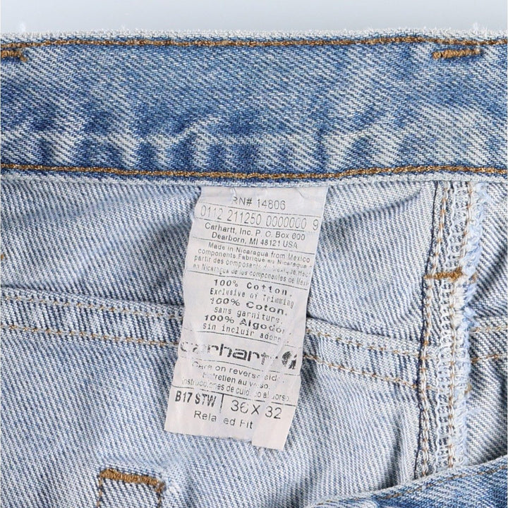 Carhartt Relaxed Fit Tapered Denim Pants for Men, W35 cotton Blue type light blue Vintage Second Hand