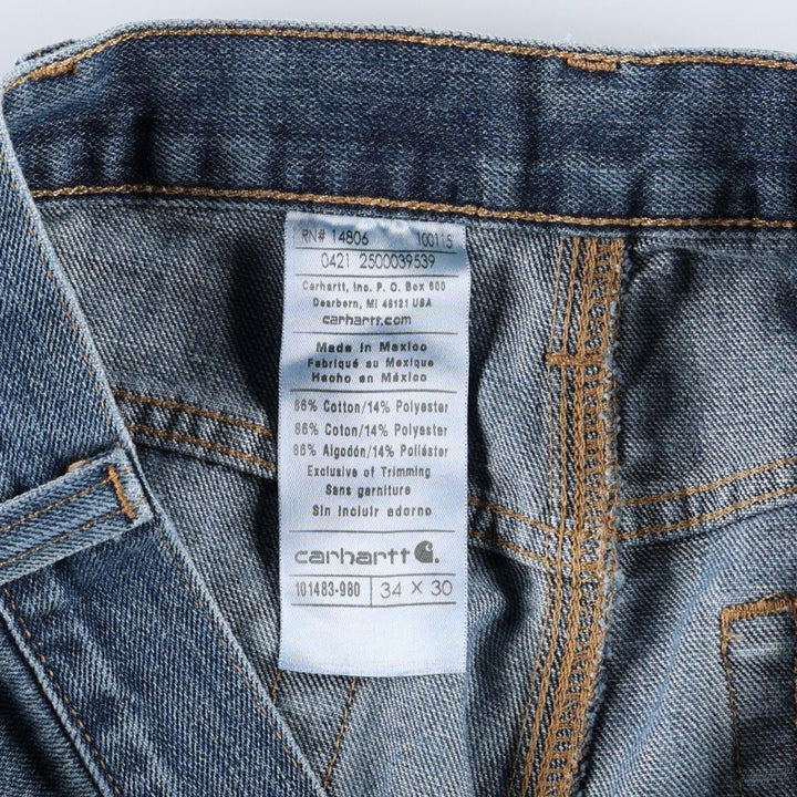 Carhartt Straight Denim Pants for Men, W34 equivalent cotton blue type Vintage Second Hand