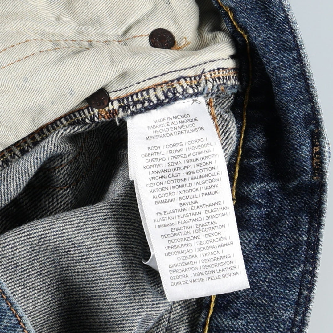 Ralph Lauren Polo Ralph Lauren Painted Straight Denim Pants, Men's Size W33 (approx.) cotton navy blue type Vintage Second Hand