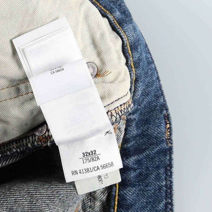 Ralph Lauren Polo Ralph Lauren Painted Straight Denim Pants, Men's Size W33 (approx.) cotton navy blue type Vintage Second Hand