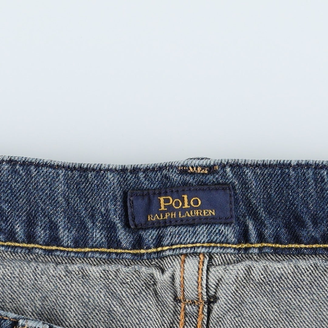Ralph Lauren Polo Ralph Lauren Painted Straight Denim Pants, Men's Size W33 (approx.) cotton navy blue type Vintage Second Hand