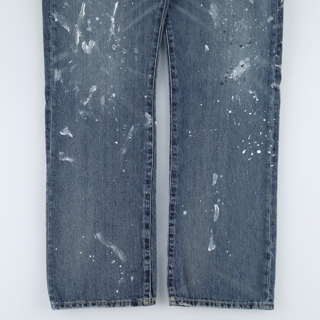 Ralph Lauren Polo Ralph Lauren Painted Straight Denim Pants, Men's Size W33 (approx.) cotton navy blue type Vintage Second Hand