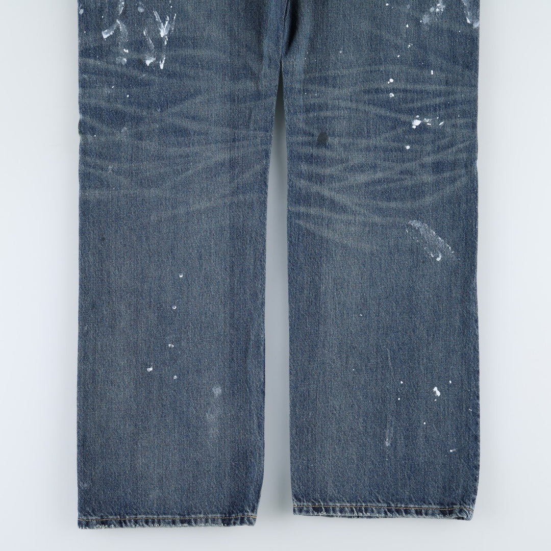 Ralph Lauren Polo Ralph Lauren Painted Straight Denim Pants, Men's Size W33 (approx.) cotton navy blue type Vintage Second Hand