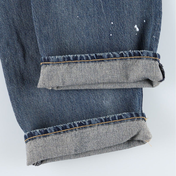 Ralph Lauren Polo Ralph Lauren Painted Straight Denim Pants, Men's Size W33 (approx.) cotton navy blue type Vintage Second Hand