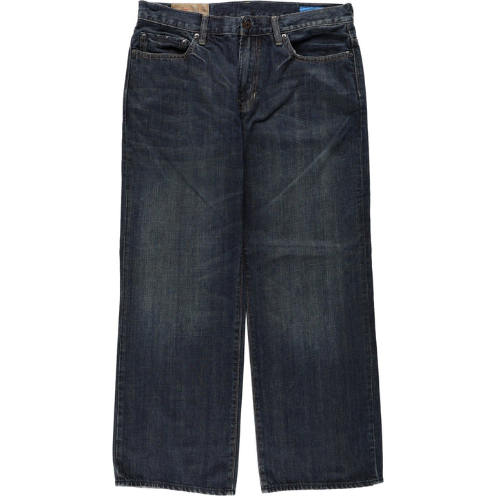 GAP 1969 Jeans Loose Straight Fit Straight Denim Pants, Men's W34 equivalent. cotton navy blue type Vintage Second Hand