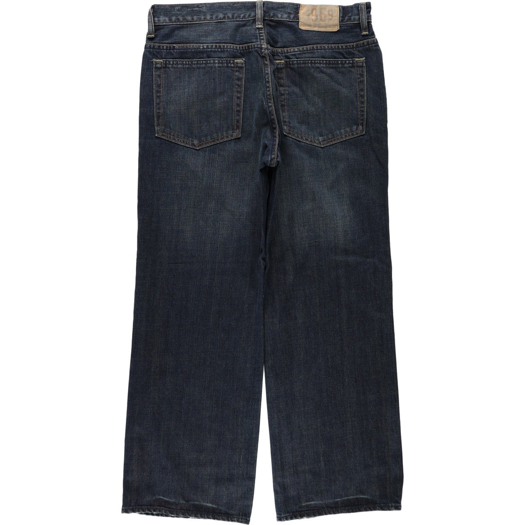 GAP 1969 Jeans Loose Straight Fit Straight Denim Pants, Men's W34 equivalent. cotton navy blue type Vintage Second Hand