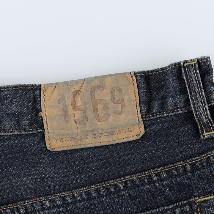 GAP 1969 Jeans Loose Straight Fit Straight Denim Pants, Men's W34 equivalent. cotton navy blue type Vintage Second Hand