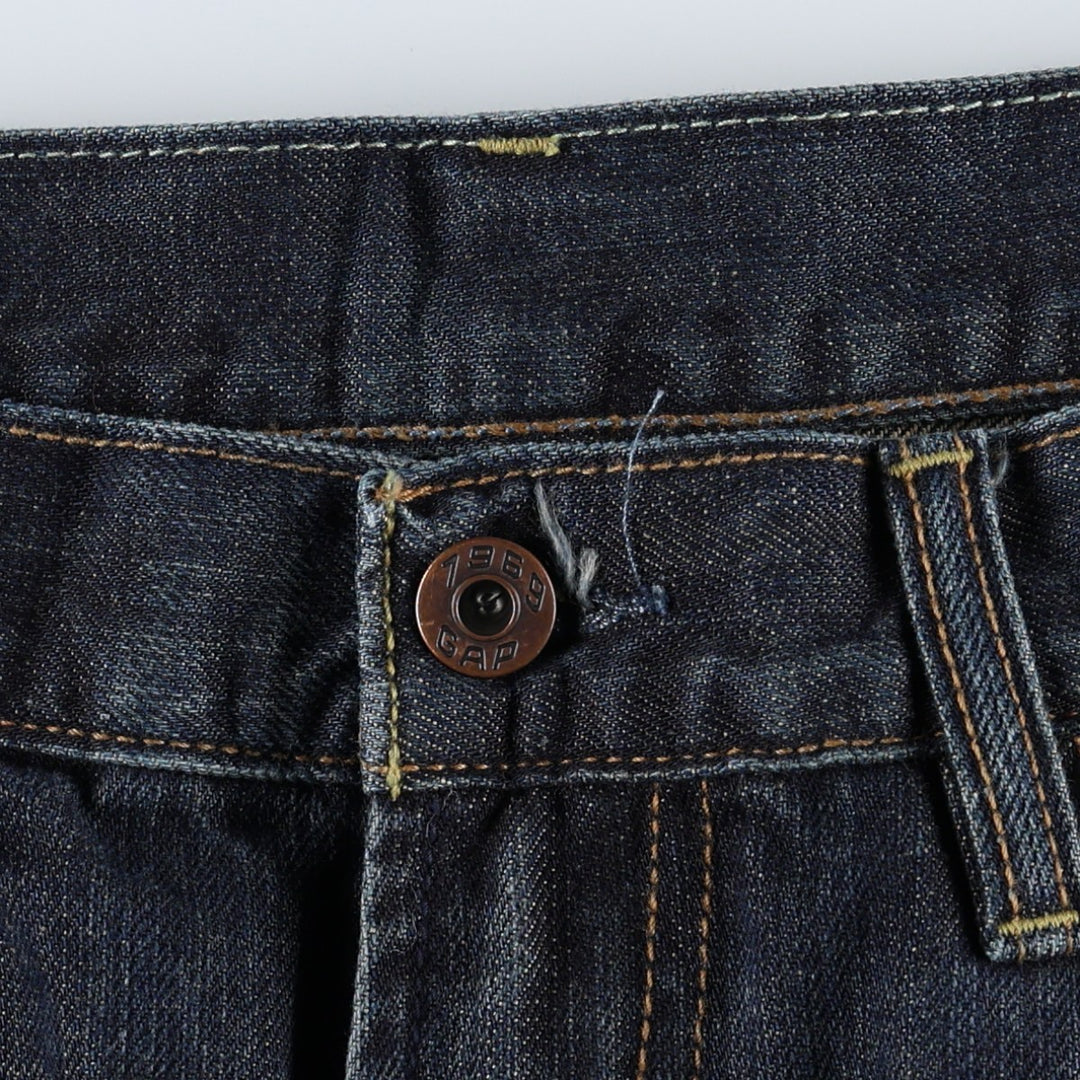 GAP 1969 Jeans Loose Straight Fit Straight Denim Pants, Men's W34 equivalent. cotton navy blue type Vintage Second Hand
