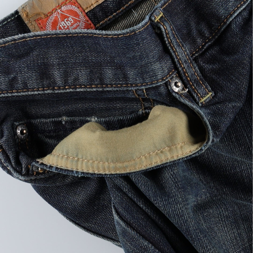 GAP 1969 Jeans Loose Straight Fit Straight Denim Pants, Men's W34 equivalent. cotton navy blue type Vintage Second Hand