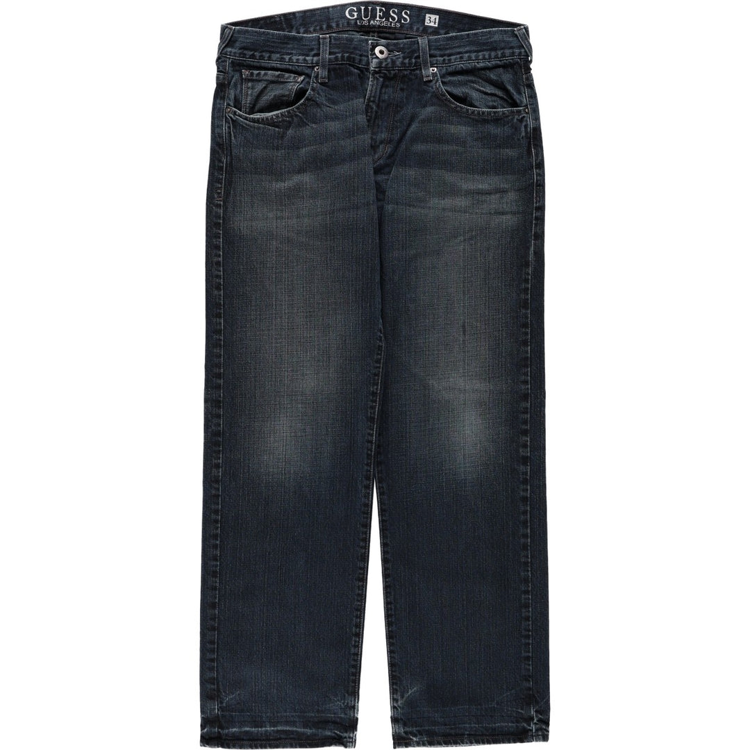 Guess Rebel Straight Leg Denim Pants, Men's W34 (approx.) cotton navy blue type Vintage Second Hand
