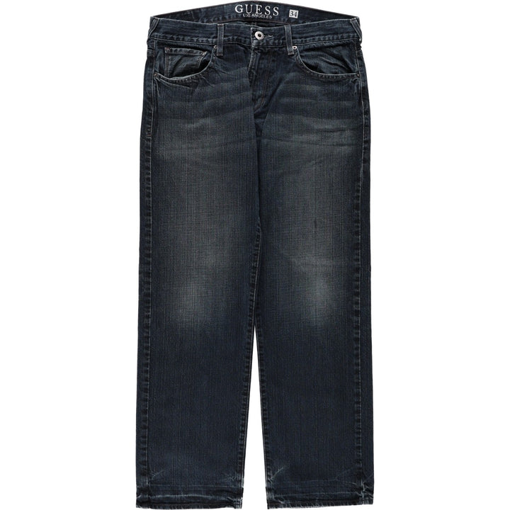 Guess Rebel Straight Leg Denim Pants, Men's W34 (approx.) cotton navy blue type Vintage Second Hand